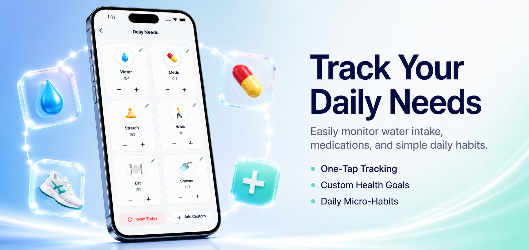 Screenshot showing daily-needs feature
