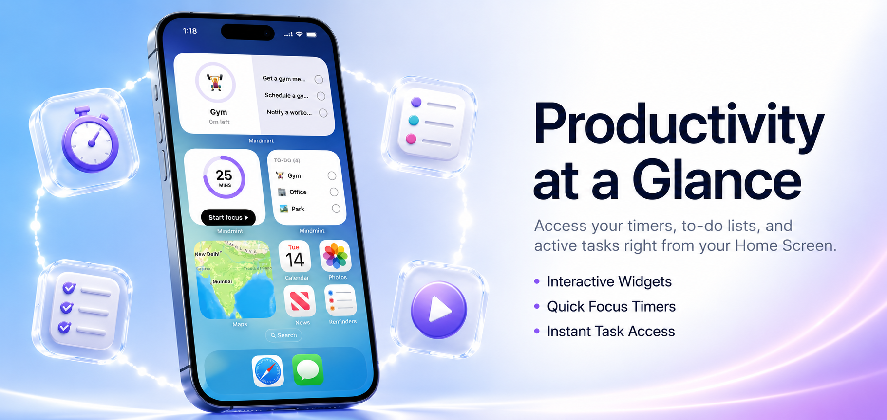 Screenshot showing home-widgets feature
