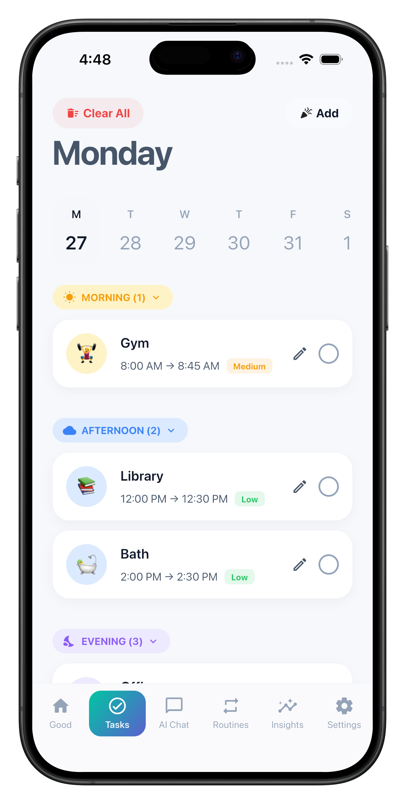 MindMint Task Management screen